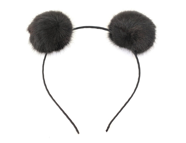 Faux Fur Pom Poms Puff Animal Ear Headband - Pandaloon 