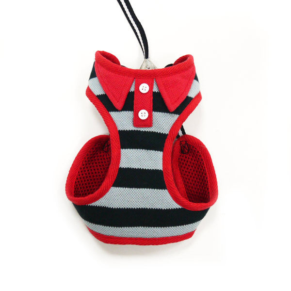 Polo Shirt Dog Harness Red/Black - Pandaloon 