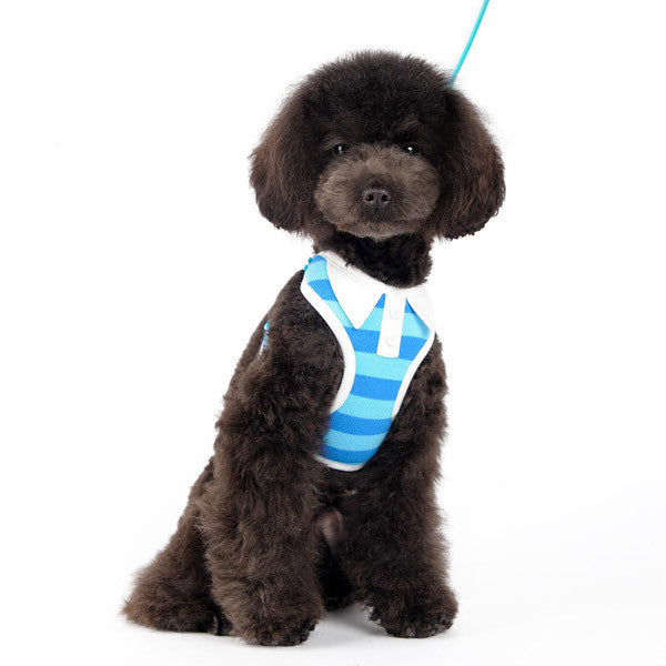 Polo Shirt Dog Harness Blue - Pandaloon 