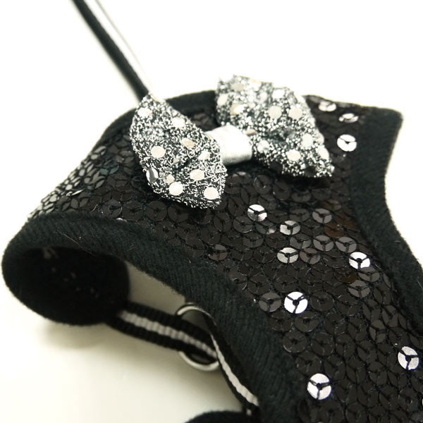 Sequin Bowtie Harness Black - Pandaloon 